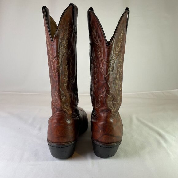 Abilene Men's Size 9D Cowboy Western Boots Brown Leather Vibram Sole - Picture 7 of 16
